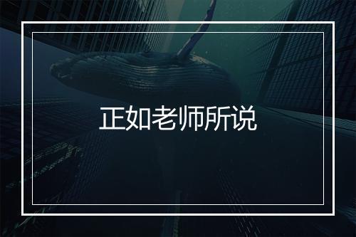 正如老师所说