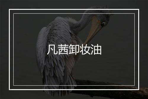 凡茜卸妆油