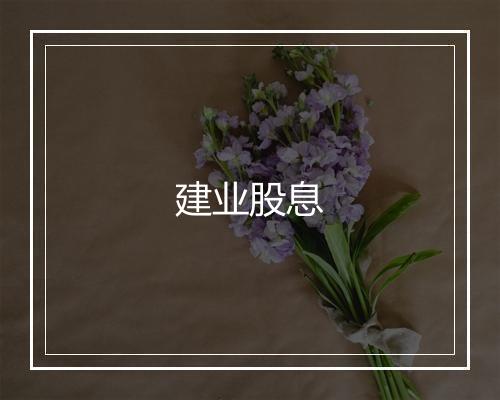 建业股息