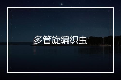 多管旋编织虫