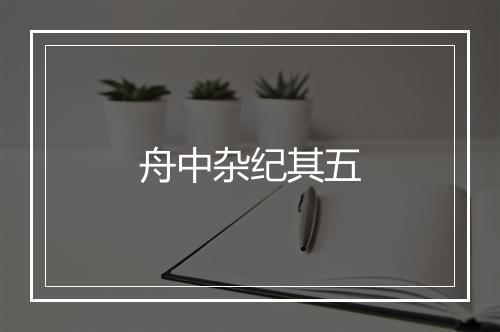 舟中杂纪其五