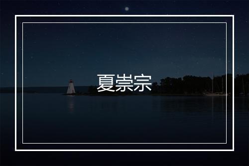 夏崇宗