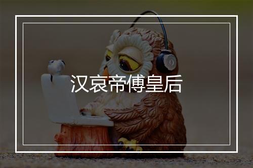 汉哀帝傅皇后