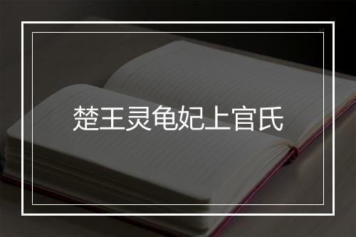 楚王灵龟妃上官氏