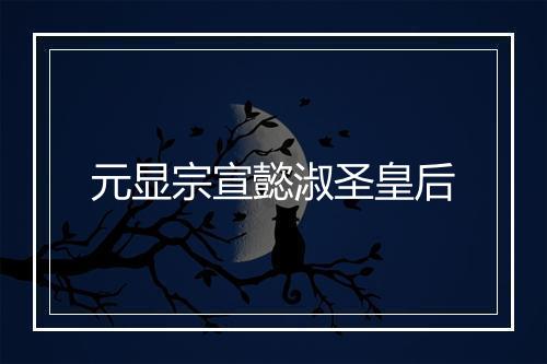 元显宗宣懿淑圣皇后