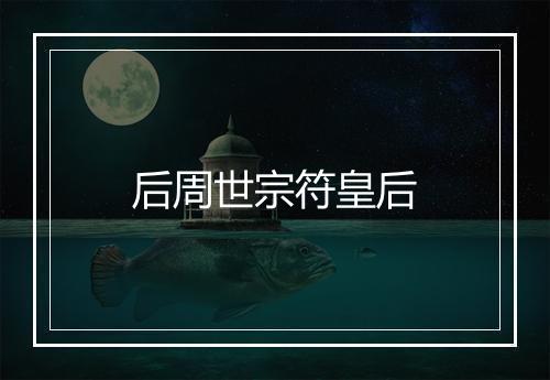 后周世宗符皇后