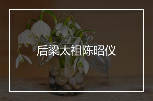 后梁太祖陈昭仪