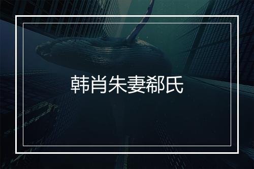 韩肖朱妻郗氏