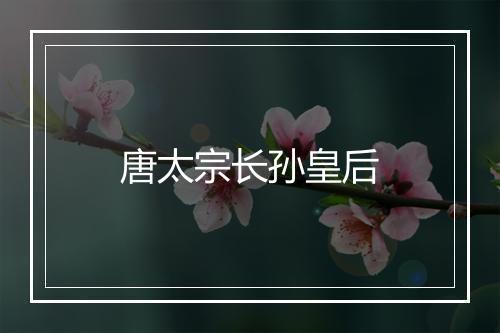 唐太宗长孙皇后