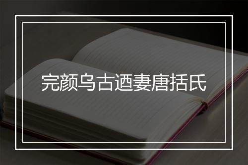 完颜乌古迺妻唐括氏