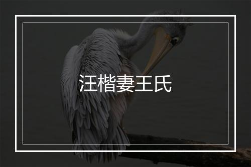 汪楷妻王氏