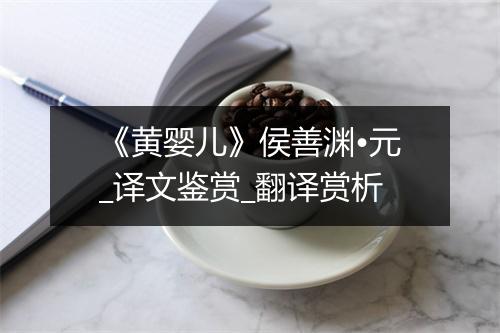 《黄婴儿》侯善渊•元_译文鉴赏_翻译赏析