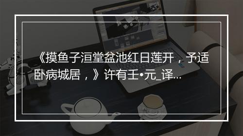 《摸鱼子洹堂盆池红日莲开，予适卧病城居，》许有壬•元_译文鉴赏_翻译赏析