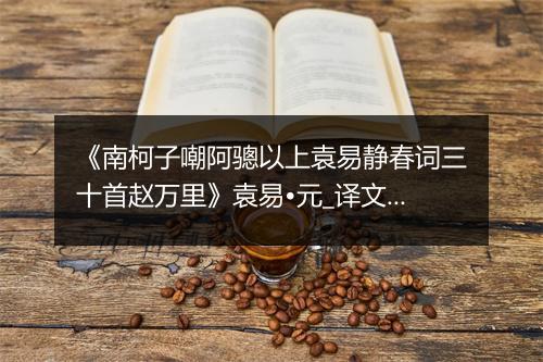 《南柯子嘲阿骢以上袁易静春词三十首赵万里》袁易•元_译文鉴赏_翻译赏析