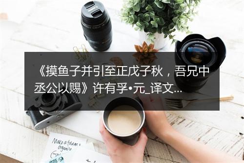 《摸鱼子并引至正戊子秋，吾兄中丞公以赐》许有孚•元_译文鉴赏_翻译赏析