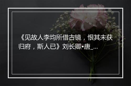 《见故人李均所借古镜，恨其未获归府，斯人已》刘长卿•唐_译文鉴赏_翻译赏析