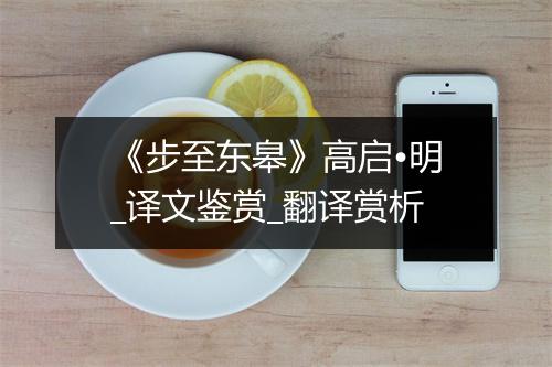 《步至东皋》高启•明_译文鉴赏_翻译赏析