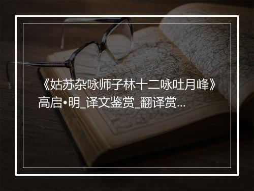 《姑苏杂咏师子林十二咏吐月峰》高启•明_译文鉴赏_翻译赏析