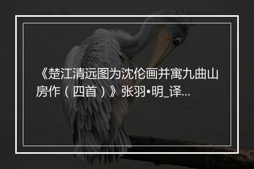 《楚江清远图为沈伦画并寓九曲山房作（四首）》张羽•明_译文鉴赏_翻译赏析