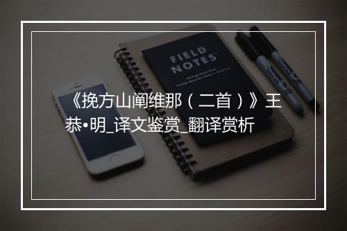 《挽方山阐维那（二首）》王恭•明_译文鉴赏_翻译赏析