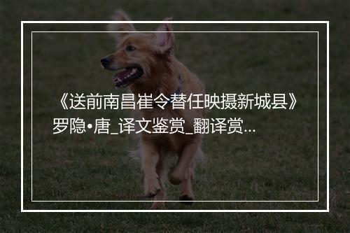 《送前南昌崔令替任映摄新城县》罗隐•唐_译文鉴赏_翻译赏析