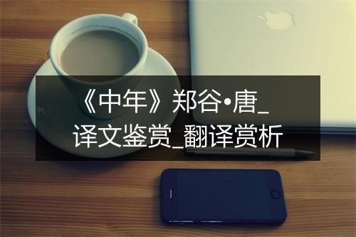 《中年》郑谷•唐_译文鉴赏_翻译赏析