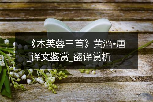 《木芙蓉三首》黄滔•唐_译文鉴赏_翻译赏析