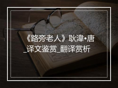 《路旁老人》耿湋•唐_译文鉴赏_翻译赏析