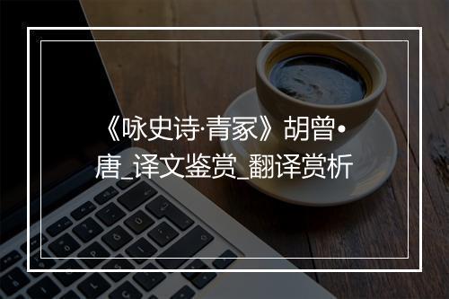 《咏史诗·青冢》胡曾•唐_译文鉴赏_翻译赏析