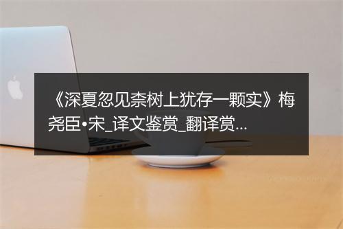 《深夏忽见柰树上犹存一颗实》梅尧臣•宋_译文鉴赏_翻译赏析