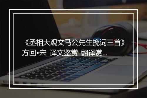 《丞相大观文马公先生挽词三首》方回•宋_译文鉴赏_翻译赏析