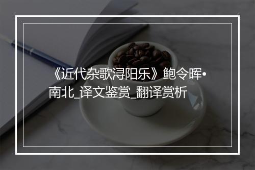 《近代杂歌浔阳乐》鲍令晖•南北_译文鉴赏_翻译赏析