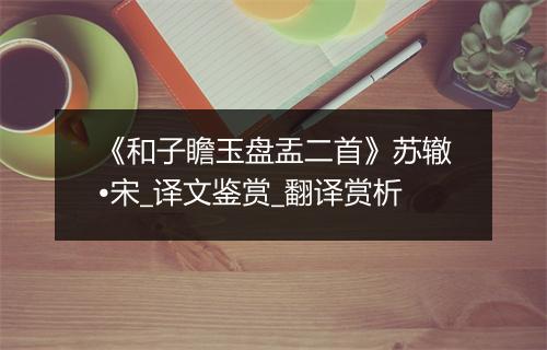 《和子瞻玉盘盂二首》苏辙•宋_译文鉴赏_翻译赏析