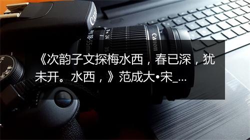 《次韵子文探梅水西，春已深，犹未开。水西，》范成大•宋_译文鉴赏_翻译赏析