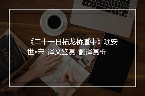 《二十一日柘龙桥道中》项安世•宋_译文鉴赏_翻译赏析