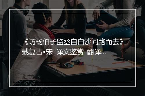 《访杨伯子监丞自白沙问路而去》戴复古•宋_译文鉴赏_翻译赏析