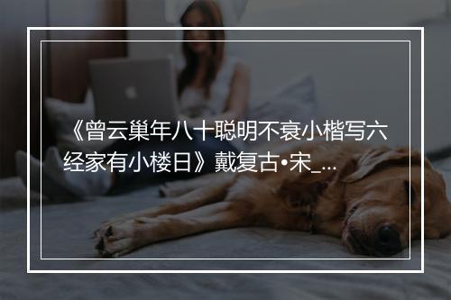 《曾云巢年八十聪明不衰小楷写六经家有小楼日》戴复古•宋_译文鉴赏_翻译赏析