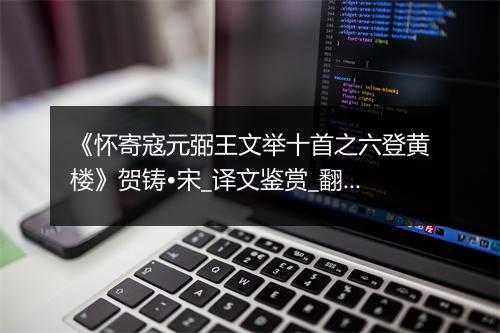 《怀寄寇元弼王文举十首之六登黄楼》贺铸•宋_译文鉴赏_翻译赏析