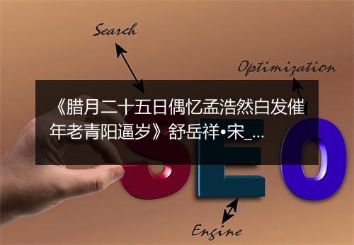 《腊月二十五日偶忆孟浩然白发催年老青阳逼岁》舒岳祥•宋_译文鉴赏_翻译赏析