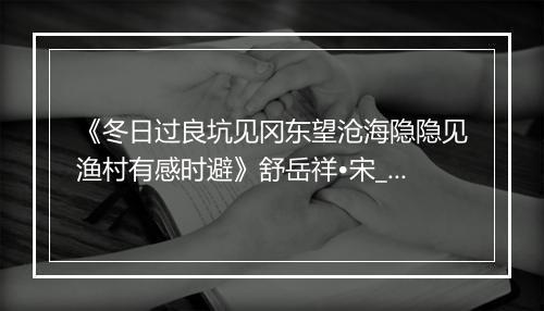 《冬日过良坑见冈东望沧海隐隐见渔村有感时避》舒岳祥•宋_译文鉴赏_翻译赏析