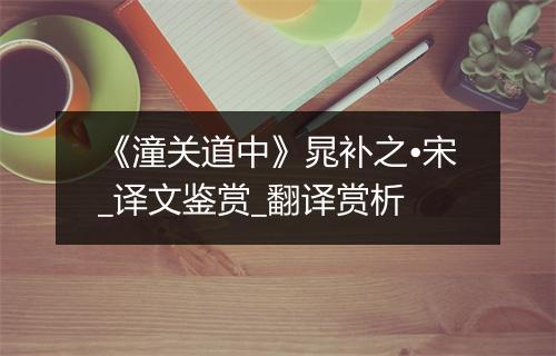 《潼关道中》晁补之•宋_译文鉴赏_翻译赏析