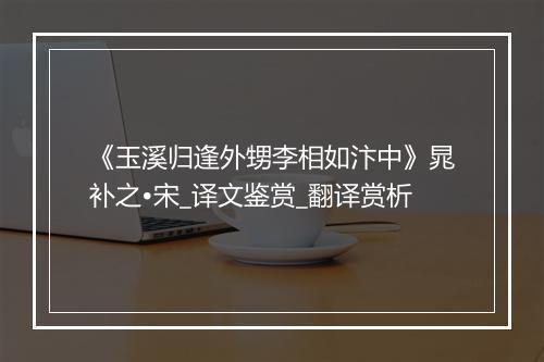 《玉溪归逢外甥李相如汴中》晁补之•宋_译文鉴赏_翻译赏析