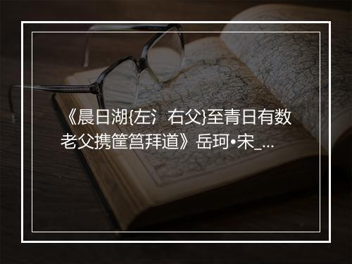 《晨日湖{左氵右父}至青日有数老父携筐筥拜道》岳珂•宋_译文鉴赏_翻译赏析