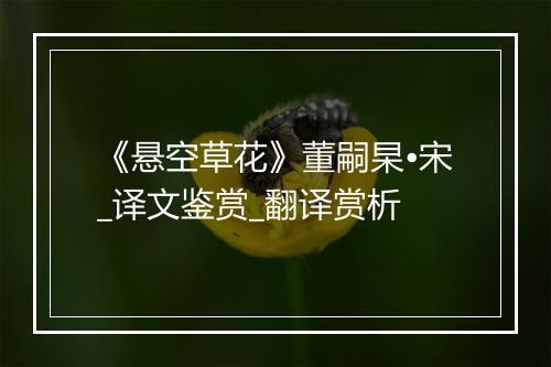 《悬空草花》董嗣杲•宋_译文鉴赏_翻译赏析