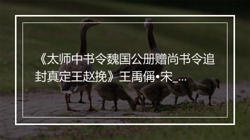 《太师中书令魏国公册赠尚书令追封真定王赵挽》王禹偁•宋_译文鉴赏_翻译赏析