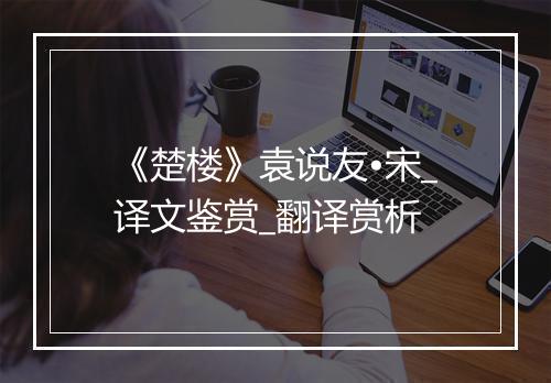 《楚楼》袁说友•宋_译文鉴赏_翻译赏析