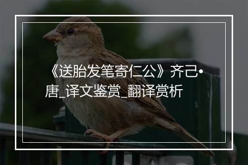 《送胎发笔寄仁公》齐己•唐_译文鉴赏_翻译赏析