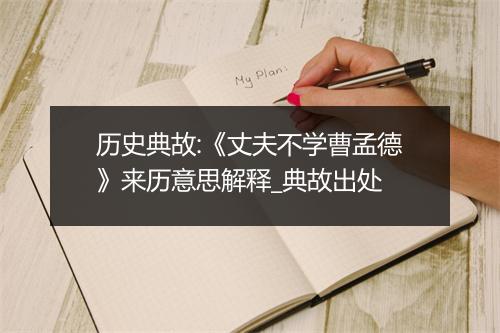 历史典故:《丈夫不学曹孟德》来历意思解释_典故出处