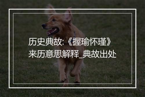 历史典故:《握瑜怀瑾》来历意思解释_典故出处