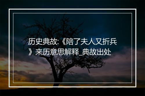 历史典故:《陪了夫人又折兵》来历意思解释_典故出处